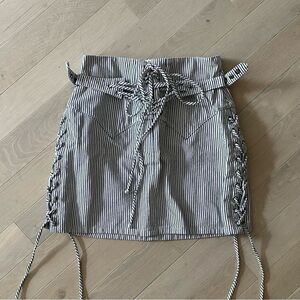 RE/DONE striped denim mini skirt